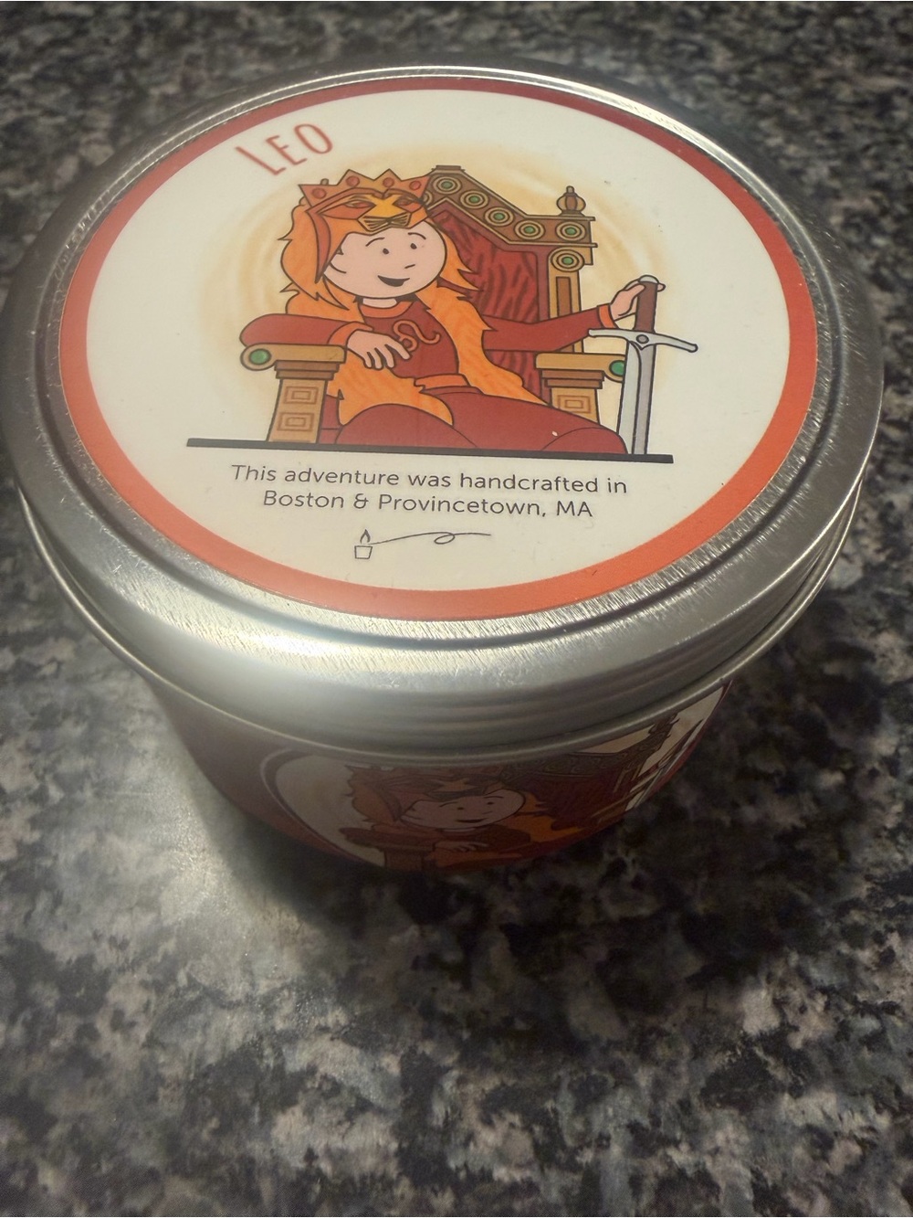 Orange Decorative Tin Candle for Leos - Handcrafted Scent